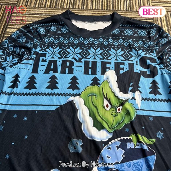 NCAA North Carolina Tar Heels Grinch Christmas Ugly Sweater