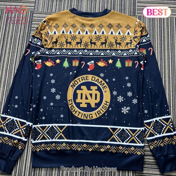 NCAA Notre Dame Fighting Irish HO HO HO Ugly Christmas Sweater