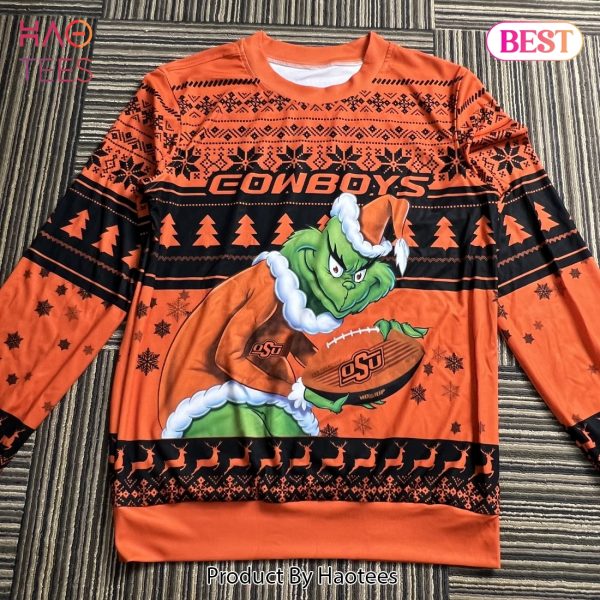 NCAA Oklahoma State Cowboys Grinch Christmas Ugly Sweater