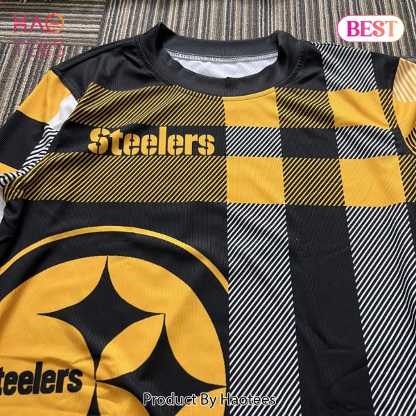 NEW Pittsburgh Steelers Men_s Plaid Crew Neck NFL Ugly Sweater