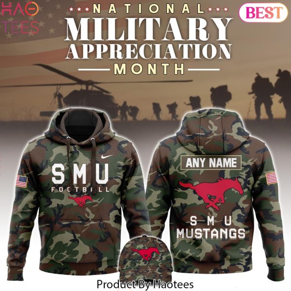 Personalized SMU Mustangs Football 2024 Military Appreciation Club Hoodie