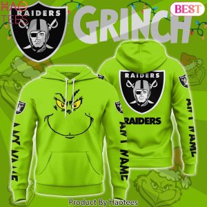 Personalized The Grinch x Las Vegas Raiders Hoodie – Green