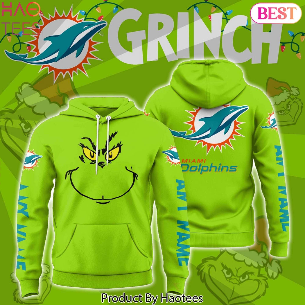Personalized The Grinch x Miami Dolphins Logo Design Hoodie Personalized The Grinch x Miami Dolphins Logo Design Hoodie
