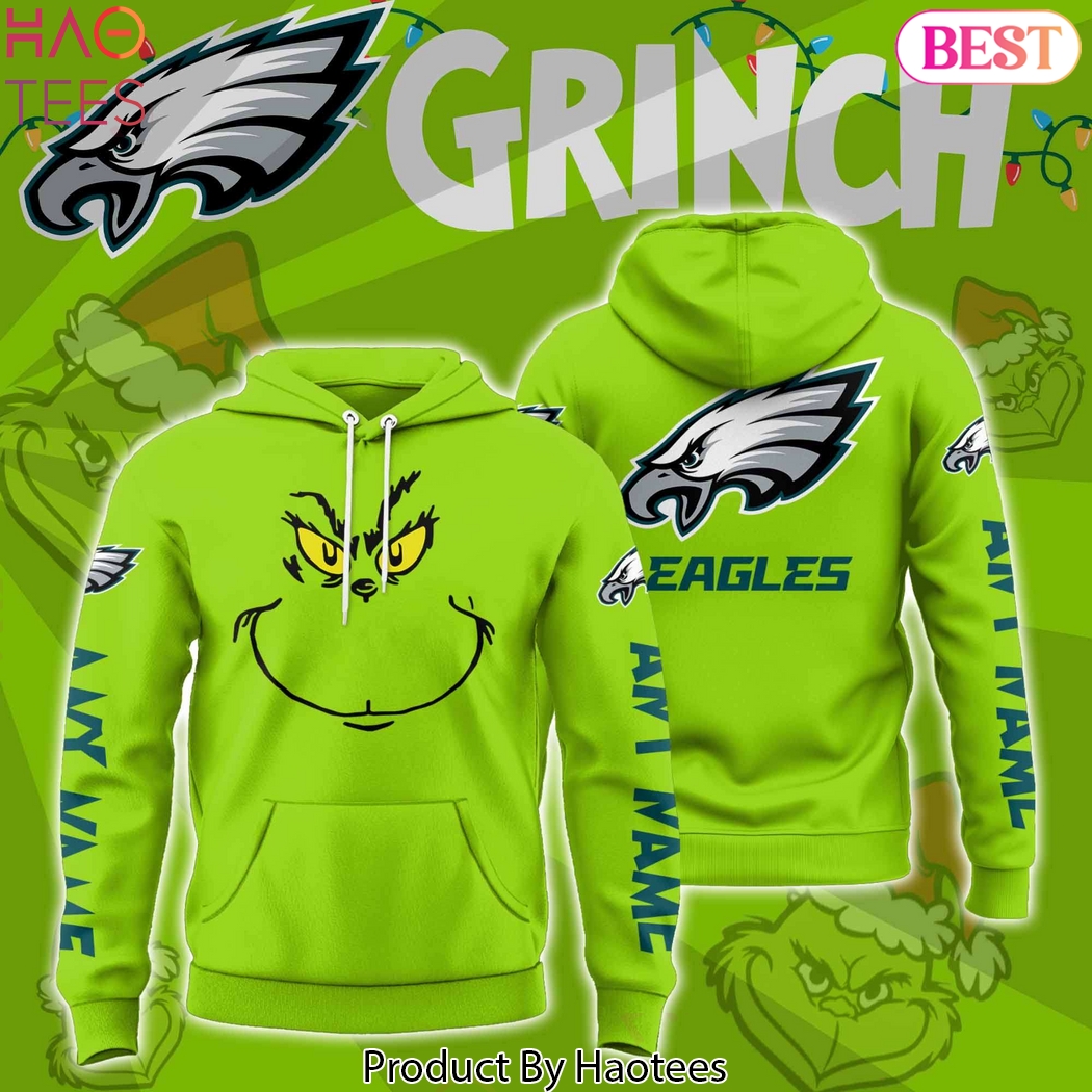 Personalized The Grinch x Philadelphia Eagles Logo Design Hoodie Personalized The Grinch x Philadelphia Eagles Logo Design Hoodie