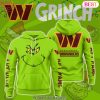 Personalized The Grinch x Washington Commanders Logo Design Hoodie