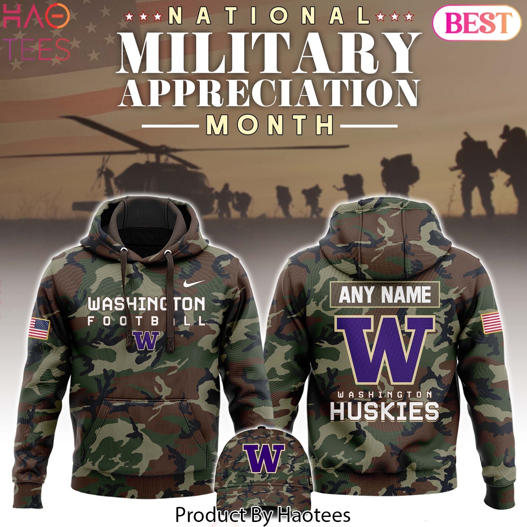 Personalized Washington Huskies Football 2024 Military Appreciation Club Hoodie Personalized Washington Huskies Football 2024 Military Appreciation Club Hoodie