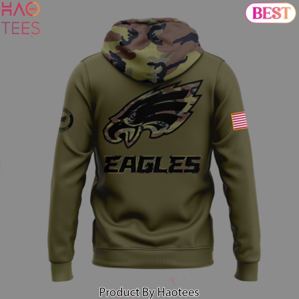 Philadelphia Eagles Camo 2024 Salute to Service Design Hoodie