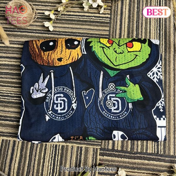 San Diego Padres Baby Groot And Grinch MLB Ugly Christmas Sweater