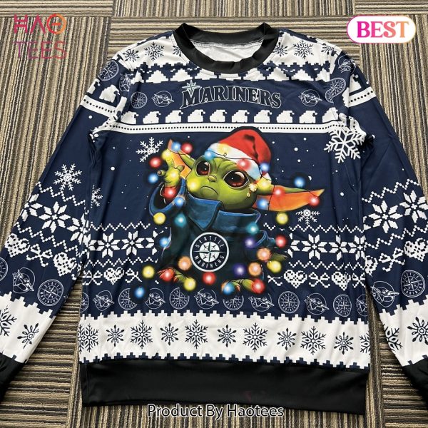 Seattle Mariners Baby Yoda Star Wars MLB Ugly Christmas Sweater