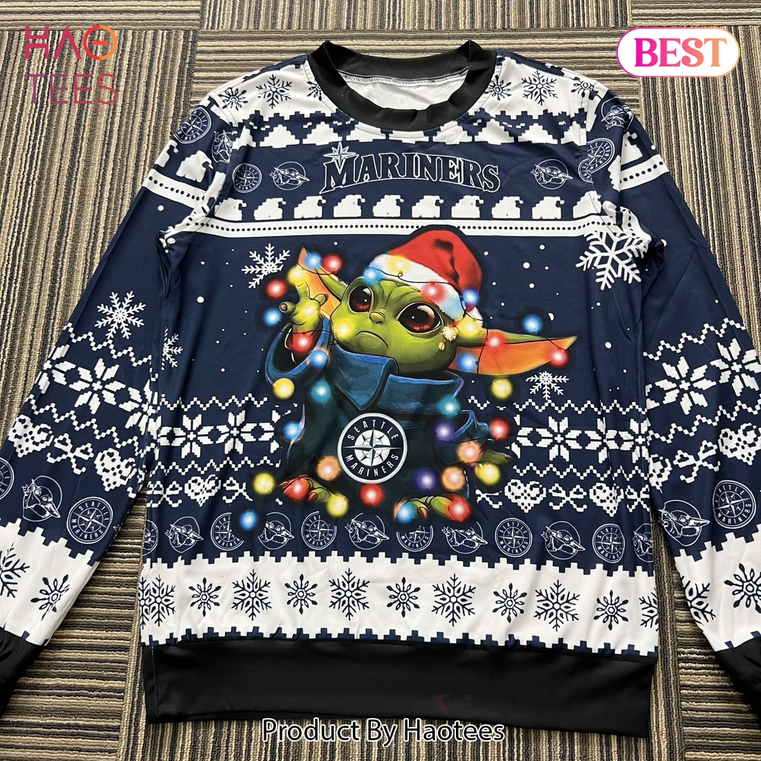 Seattle Mariners Baby Yoda Star Wars MLB Ugly Christmas Sweater Seattle Mariners Baby Yoda Star Wars MLB Ugly Christmas Sweater