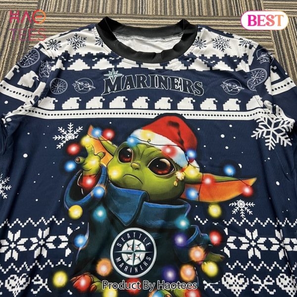 Seattle Mariners Baby Yoda Star Wars MLB Ugly Christmas Sweater