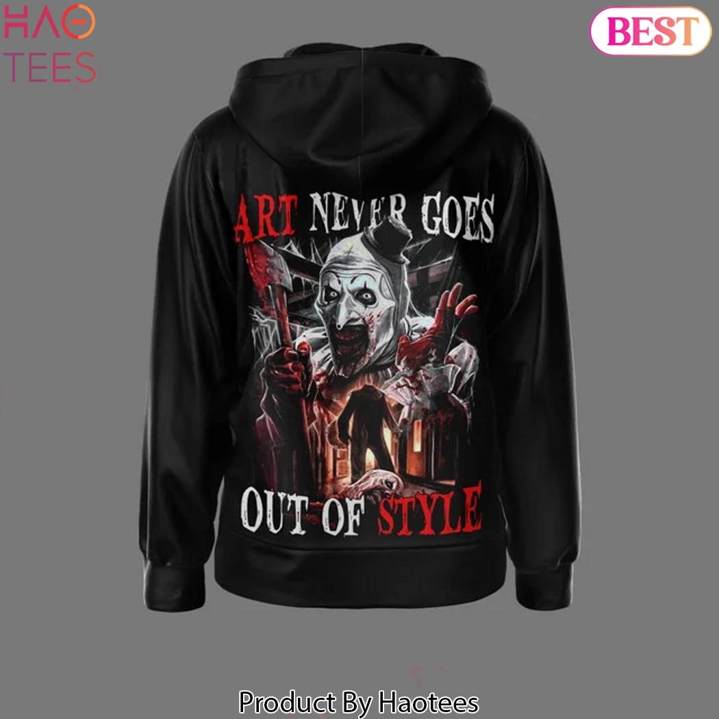 Terrifier 3 Art Never Gose Out Of Style Zip Hoodie Terrifier 3 Art Never Gose Out Of Style Zip Hoodie