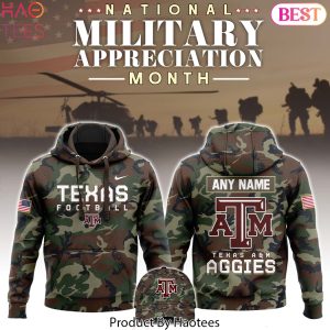 Texas A&M Aggies Football 2024 Military Appreciation Club Hoodie