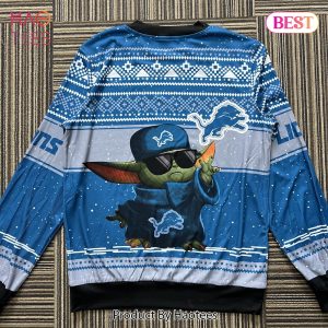 Yoda NFL Detroit Lions Ugly Christmas Sweater