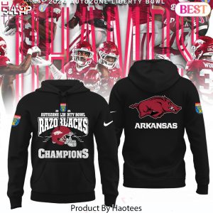 Arkansas Razorback Autozone Liberty Bowl Champions Design Hoodie – Black