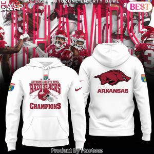 Arkansas Razorback Autozone Liberty Bowl Champions Design Hoodie – White