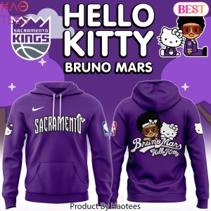 Bruno Mars And Hello Kitty Collab Sacramento Kings Design Hoodie