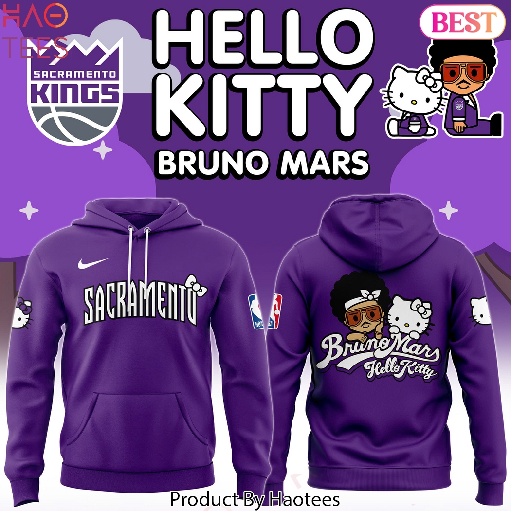 Bruno Mars And Hello Kitty Collab Sacramento Kings Design Hoodie Bruno Mars And Hello Kitty Collab Sacramento Kings Design Hoodie