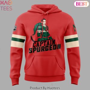 Captain Spurgeon Minnesota Wild Design Red Hoodie