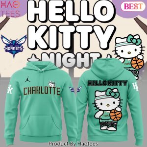 Charlotte Hornets Basketball x Hello Kitty Design Hoodie