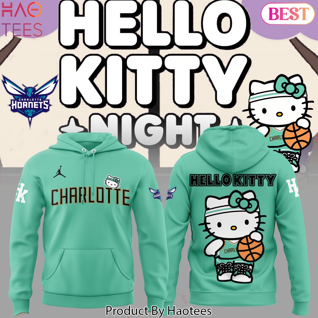 Charlotte Hornets Basketball x Hello Kitty Design Hoodie Charlotte Hornets Basketball x Hello Kitty Design Hoodie