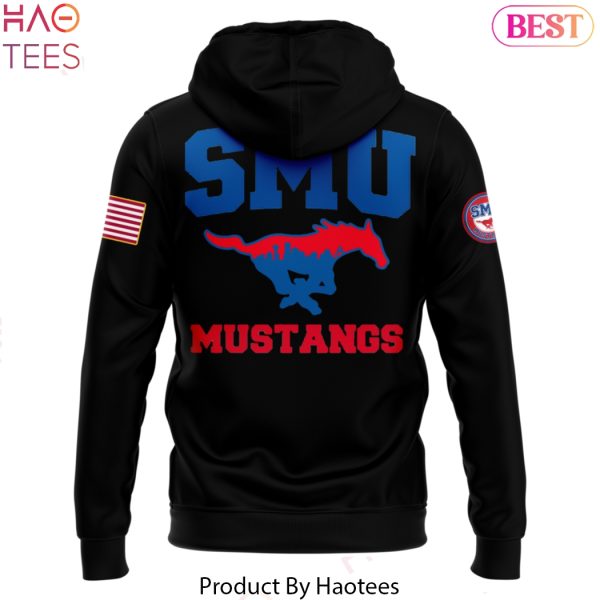 Dark Mode SMU Mustangs Football Logo Hoodie