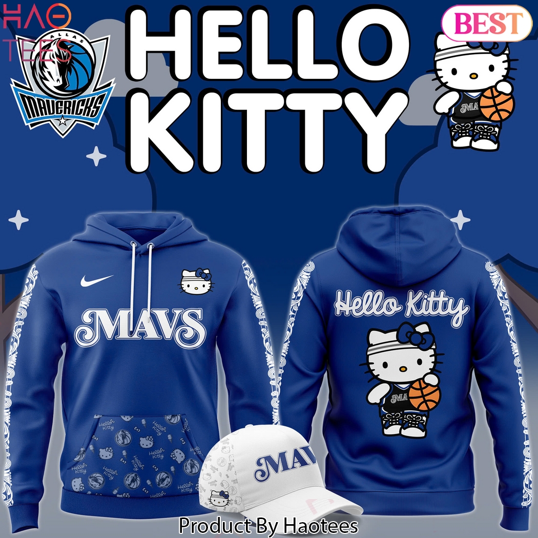 Hello Kitty Dallas Mavericks Design Hoodie - Blue Hello Kitty Dallas Mavericks Design Hoodie - Blue