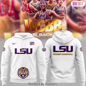 LSU Tigers Women Basketball Logo Special Design Hoodie – White