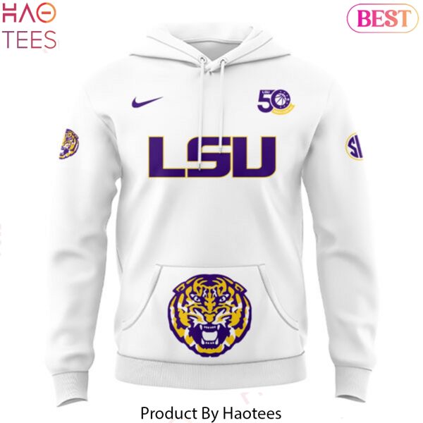 LSU Tigers Women Basketball Logo Special Design Hoodie – White