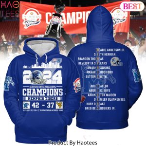 Memphis Tigers 2024 Scooters Coffee Frisco Bowl Champions Design Hoodie