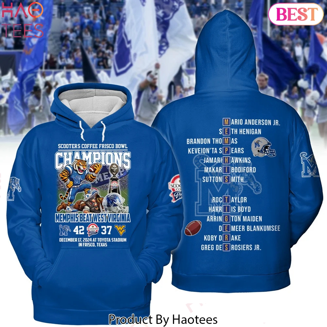 Memphis Tigers Scooters Coffee Frisco Bowl Champions Special Hoodie Memphis Tigers Scooters Coffee Frisco Bowl Champions Special Hoodie