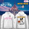Mickey Mouse San Antonio Spurs Design Pink Hoodie
