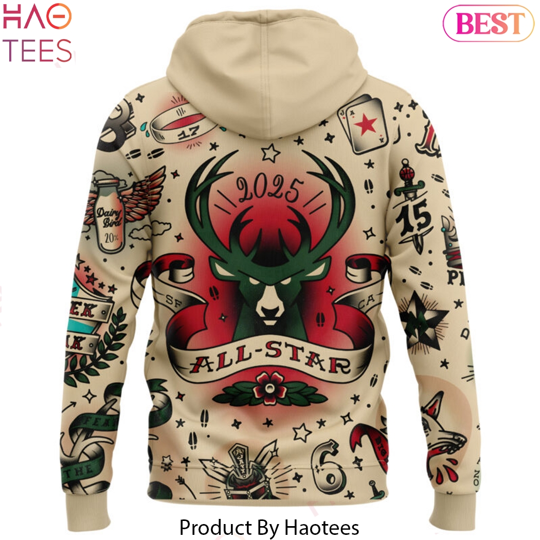 Milwaukee Bucks 2025 All-Star The Greek Freak Design Hoodie Milwaukee Bucks 2025 All-Star The Greek Freak Design Hoodie