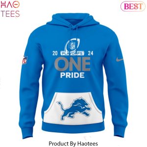 Play Offs 2024 Detroit Lions One Pride Special Logo Hoodie – Blue