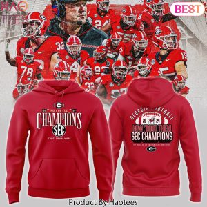 SEC Football Conference Champions Georgia Bulldogs Design Hoodie – Red