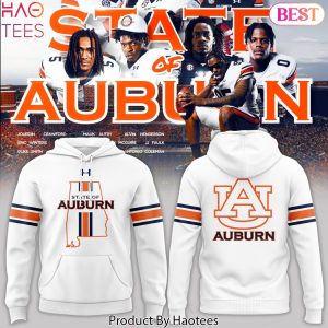State Of Auburn Tigers Football Special Logo Hoodie – White
