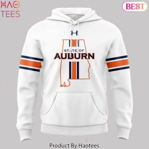 State Of Auburn Tigers Football Special Logo Hoodie – White