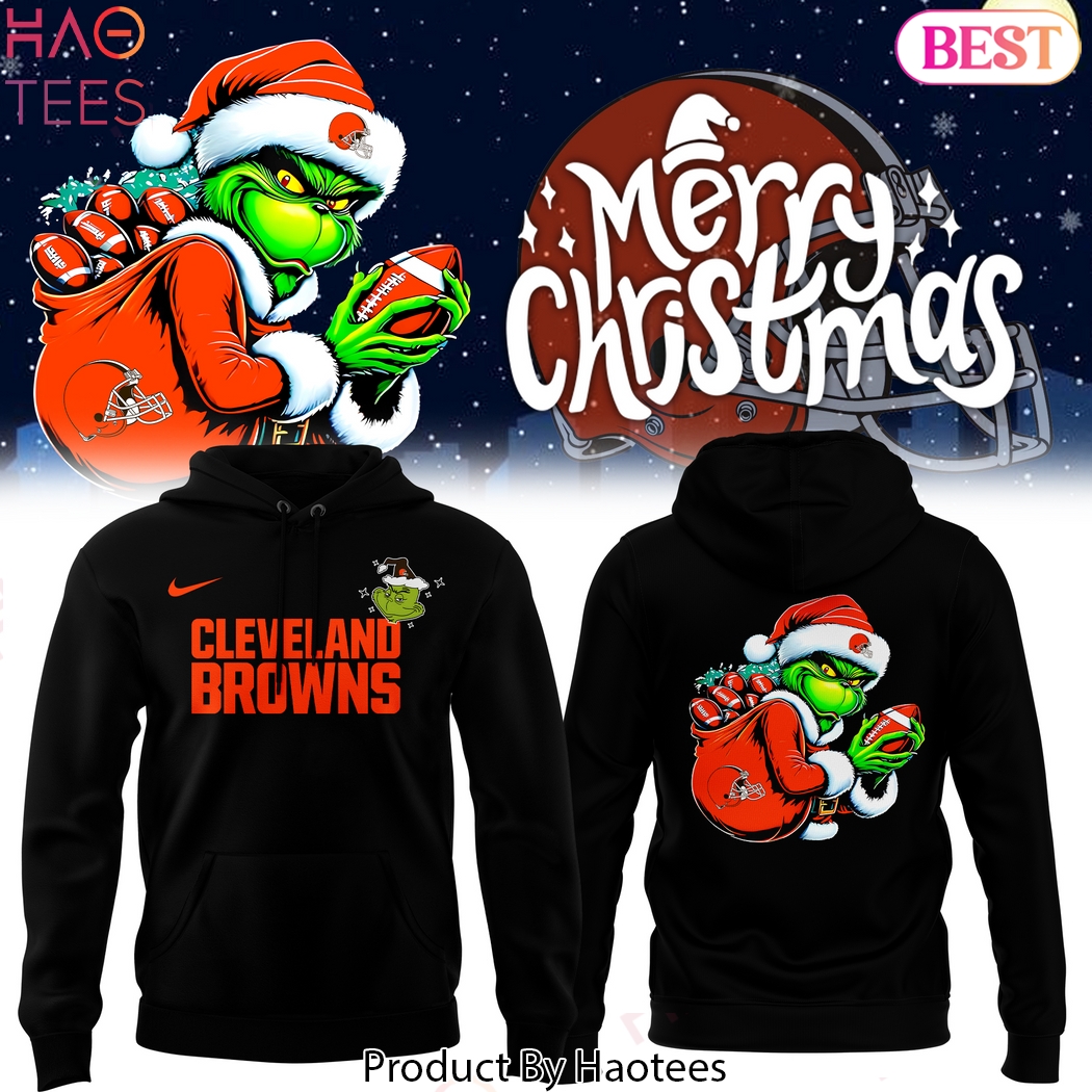 The Grinch Merry Grinchmas Cleveland Browns Black Hoodie The Grinch Merry Grinchmas Cleveland Browns Black Hoodie