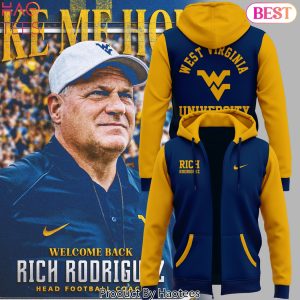 West Virginia Mountaineers Football Coach Rich Rodriguez Zip Hoodie