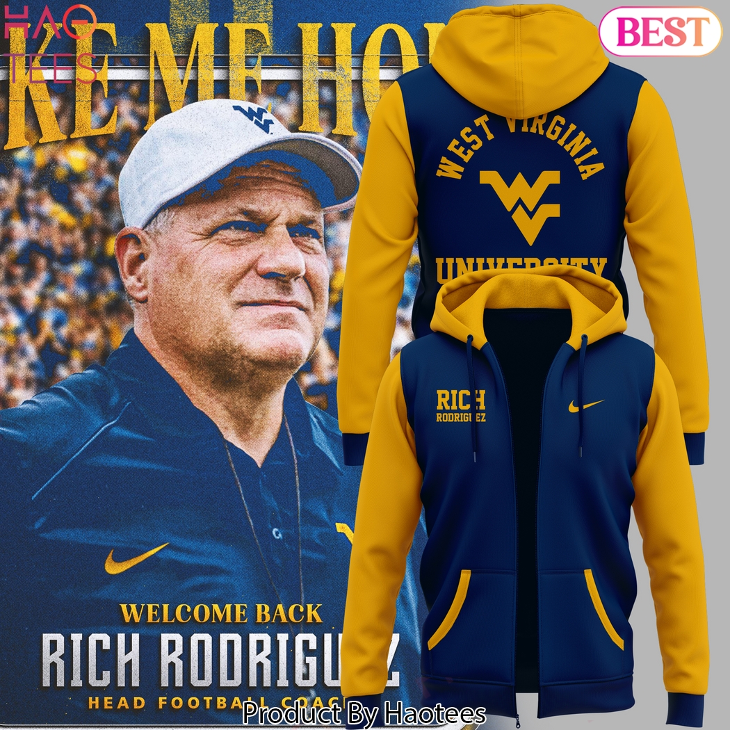 West Virginia Mountaineers Football Coach Rich Rodriguez Zip Hoodie West Virginia Mountaineers Football Coach Rich Rodriguez Zip Hoodie