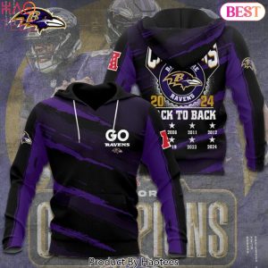 2024 AFC North Champs Baltimore Ravens Back To Back Go Ravens Design Hoodie