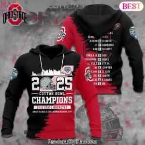 2025 Cotton Bowl Champions Ohio State Buckeyes Design Hoodie