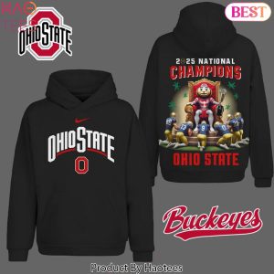 2025 National Champions Ohio State Buckeyes Football Design Hoodie – Black