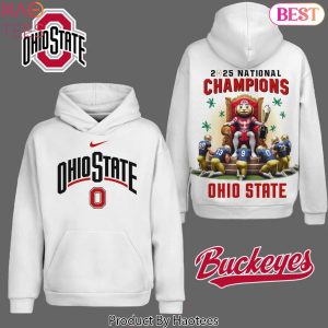 2025 National Champions Ohio State Buckeyes Football Design Hoodie – White