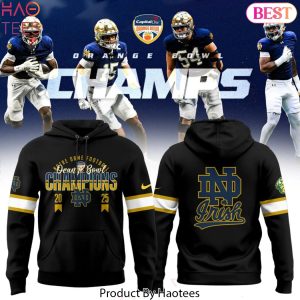 2025 Orange Bowl Champions Notre Dame Fighting Irish Design Hoodie – Black