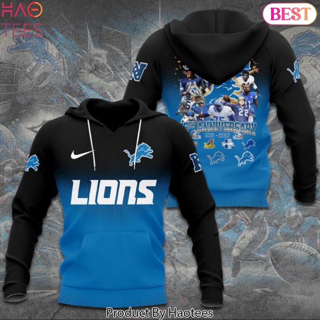 Detroit Lions 95th Anniversary 1930-2025 Design Hoodie Detroit Lions 95th Anniversary 1930-2025 Design Hoodie