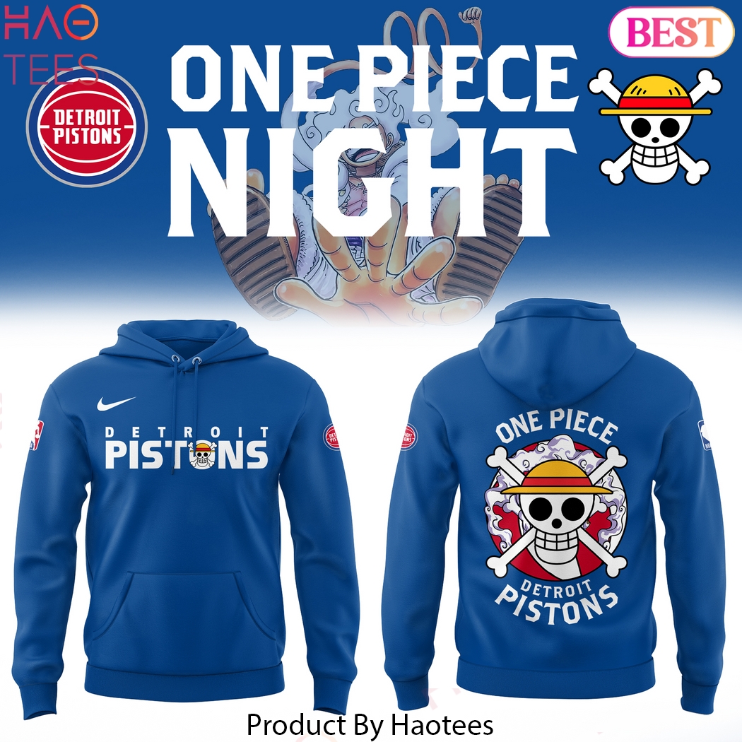 Detroit Pistons Basketball x One Piece Night Design Hoodie Detroit Pistons Basketball x One Piece Night Design Hoodie