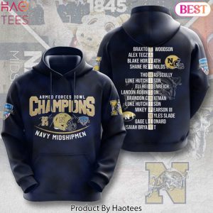 Navy Midshipmen Football Armed Forces Bowl Champions Design Hoodie