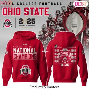 NCAA College Football National Champions 2025 Ohio State Buckeyes Design Hoodie