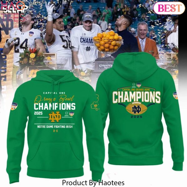 Notre Dame Fighting Irish Football Orange Bowl Champions Design Green Hoodie
